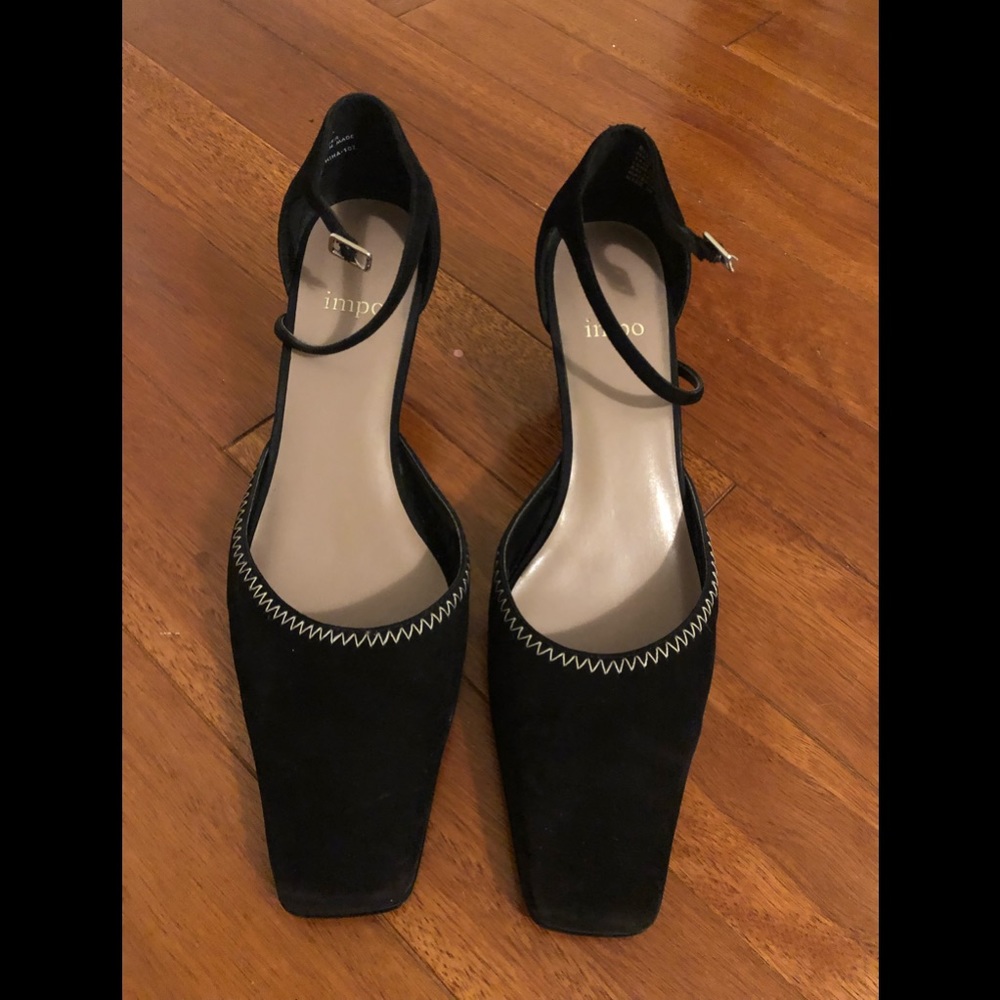 Impo black leather heels